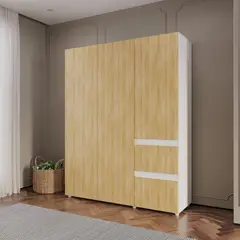 JUST HOME COLLECTION - Closet Cora 200x160x50 cm Fresno Blanco