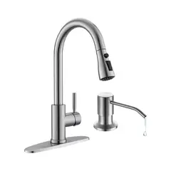 undefined - Grifo De Cocina Con Dispensador De Jabón Y Rociador Extraíble De Tres Modos
