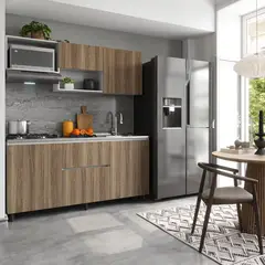 JUST HOME COLLECTION - Cocina Integral Holanda 1.80 Metros Tiramizu Incluye Mesón Poceta Izquierda con 4 Fogones a Gas