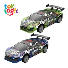 TOY LOGIC - Juguete Set 2 Carros Control Remoto Recargables + Semáforo