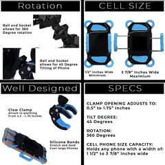 undefined - Soporte para Teléfono para Barco Motocicleta Bicicleta y Equipos Musicales