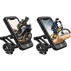 undefined - Funda Impermeable para Teléfono con Soporte Giratorio para Bicicleta y Motocicleta