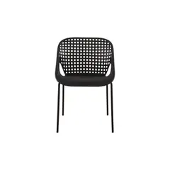 VIRTUAL MUEBLES - Silla Senit con Brazos Negro con Espaldar y Diseño Moderno