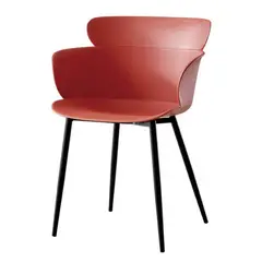 VIRTUAL MUEBLES - Silla Miami con Brazos Rojo con Espaldar y Diseño Moderno