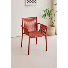 VIRTUAL MUEBLES - Silla Madrid con Brazos Rojo con Espaldar y Diseño Moderno