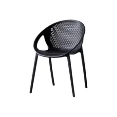 VIRTUAL MUEBLES - Silla selva con brazos negro con espaldar