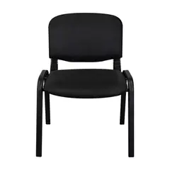 VIRTUAL MUEBLES - Silla Interlocutora Negro Con Espaldar Y Diseño Sencillo Sin Brazo