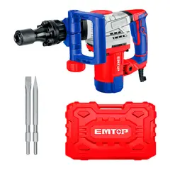 EMTOP - Demoledor SDS Hex Eléctrico 1300W 20 J 3800 GPM Industrial Uso Rudo con Maletín