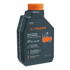TRUPER - Aceite Mineral Sae30 Iso100 1 Litro Compresor de Aire