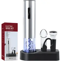 undefined - Juego de Abrebotellas Eléctrico Inalámbrico con Aireador y Tapón al Vacío