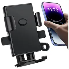 undefined - Soporte De Teléfono Para Moto Con Montaje En Espejo Retrovisor Y Bloqueo Seguro
