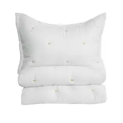JUST HOME COLLECTION - Edredón 190x235 cm Sencillo Bordado Doble Línea