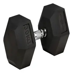 SPORTFITNESS - Mancuerna Encauchetada 30 kg Negro
