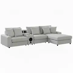 undefined - Sala Moderna Verona Elegant Gris Ecocuero