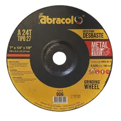 ABRACOL - Disco Desbaste Dt27 7"x1/4"x7/8" A24t