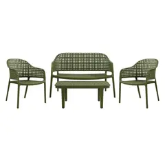 VIRTUAL MUEBLES - Sala de Exterior Amalfi Verde Olivo