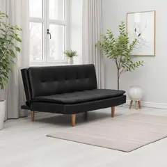 ELITE LIVING - Sofa Cama Bellini 1.0 Cuero Sintetico Negro