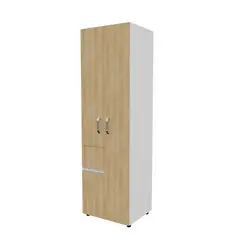JUST HOME COLLECTION - Armario Nolan 60X200X49.8 cm Madera Natural Blanco