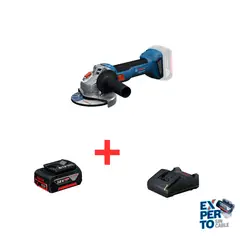 BOSCH - Pulidora 4-1/2 Pg Inalambrica Brushless 18v Gws 18v-8 + Batería 18v 4ah + Cargador