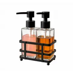 JUST HOME COLLECTION - Set de 2 Dispensadores de Jabón de Vidrio