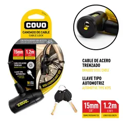 COVO - Candado de Guaya 15mmx1.2m con Porta Candado
