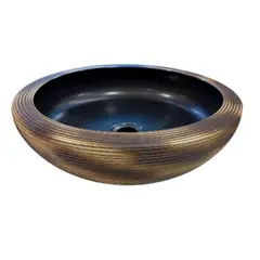 undefined - Lavamanos Artesanal Texturizado. Redondo 41*38*14. de Sobreponer.