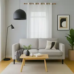 BELLAHOGAR - Cortina 2.00X2.30Cm Ojalete Velo Suizo Blanco