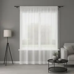 BELLAHOGAR - Cortina 2.00X2.20Cm Visillo Velo Suizo Ivory