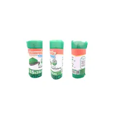 GENERICO - Bolsa Para Basura con Cordón 35x35cm x 30 Unidades Verde Marcada