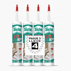 SISTA - Sellador Poliuretano 3x4 unds Multiuso Ft101 Negro
