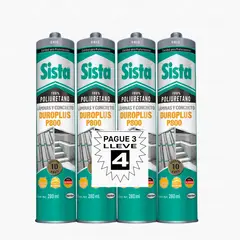 SISTA - Sellador de Poliuretano para Láminas y concreto 3x4 unds Gris