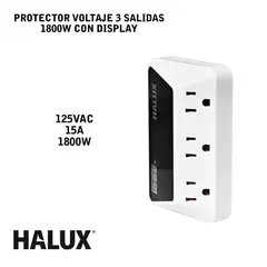 HALUX - Protector de Voltaje 3 Salidas Con Display
