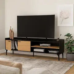 DKO DESIGN SAS - Mesa Style para TV 77" 55x180x30cm Negro/madera
