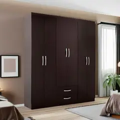 undefined - Armario 6 Puertas 2 Cajones 183x162x47 cm Chocolate