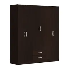 CASA BONITA - Armario 6 Puertas 2 Cajones 183x162x47 cm Chocolate