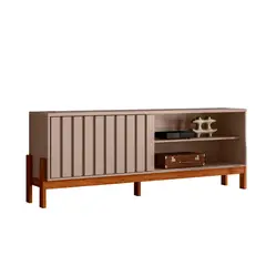 MULTIMUEBLES - Mesa Rack TV 75 pulgadas Aurora Gris Canela