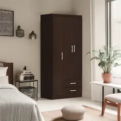 JUST HOME COLLECTION - Armario 3 puertas 2 cajones 182x83x47 cm Chocolate