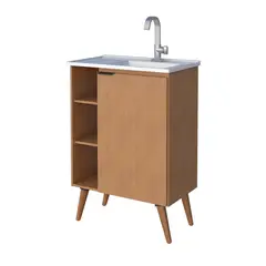 MULTIMUEBLES - Mueble para Baño Hortensia Con Lvamanos y Patas En Madera Maciza