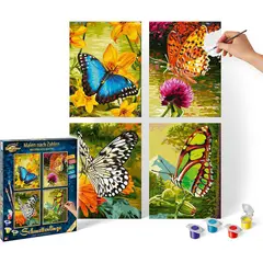 undefined - Set De Pintura Por Número Schipper Mariposas Con Lienzo Texturizado