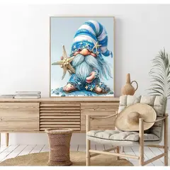 GENERIC - Kit De Pintura Por Números De Gnomo Con Estrellas De Mar Para Adultos Estilo Océano Azul