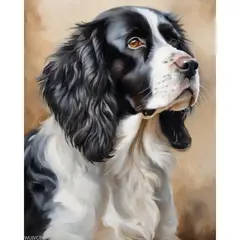 undefined - Pintura Acrílica Por Número Diseño Perro Spaniel Para Adultos Principiantes