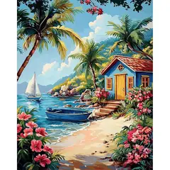 undefined - Kit De Pintura Por Número Possoco Paisaje De Playa Para Principiantes