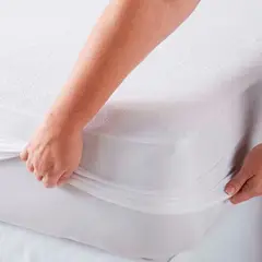 JUST HOME COLLECTION - Protector Para Colchón Impermeable Y Ajustable Sencillo Blanco