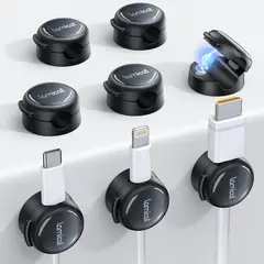undefined - Organizador de Cables Magnético Paquete por 8 Lamicall Color Negro Compacto y Resistente