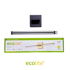 ECOLITE - Aplique 24w Negro Con 3temperaturas 1m 1960 Lm