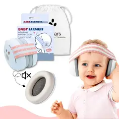 undefined - Protectores Auditivos para Bebé Antiruido Baby Earmuff Banda Ajustable Rosado