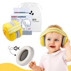 undefined - Protectores Auditivos para Bebé Antiruido Baby Earmuff Banda Ajustable Amarillo
