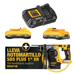 DEWALT - Combo Rotomartillo Combinado Sds Plus 1" Xr + 2 Baterías + Cargador