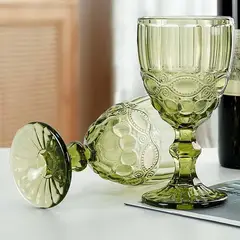 ALUMAR - Set x6 Copas Vino Agua Vintage 10 Onz Green