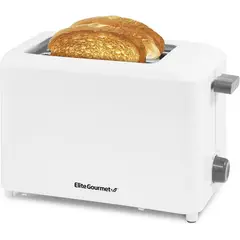 ELITE GOURMET - Tostadora Blanca 2 Rebanadas Ranura Ancha 750 W 7 Niveles